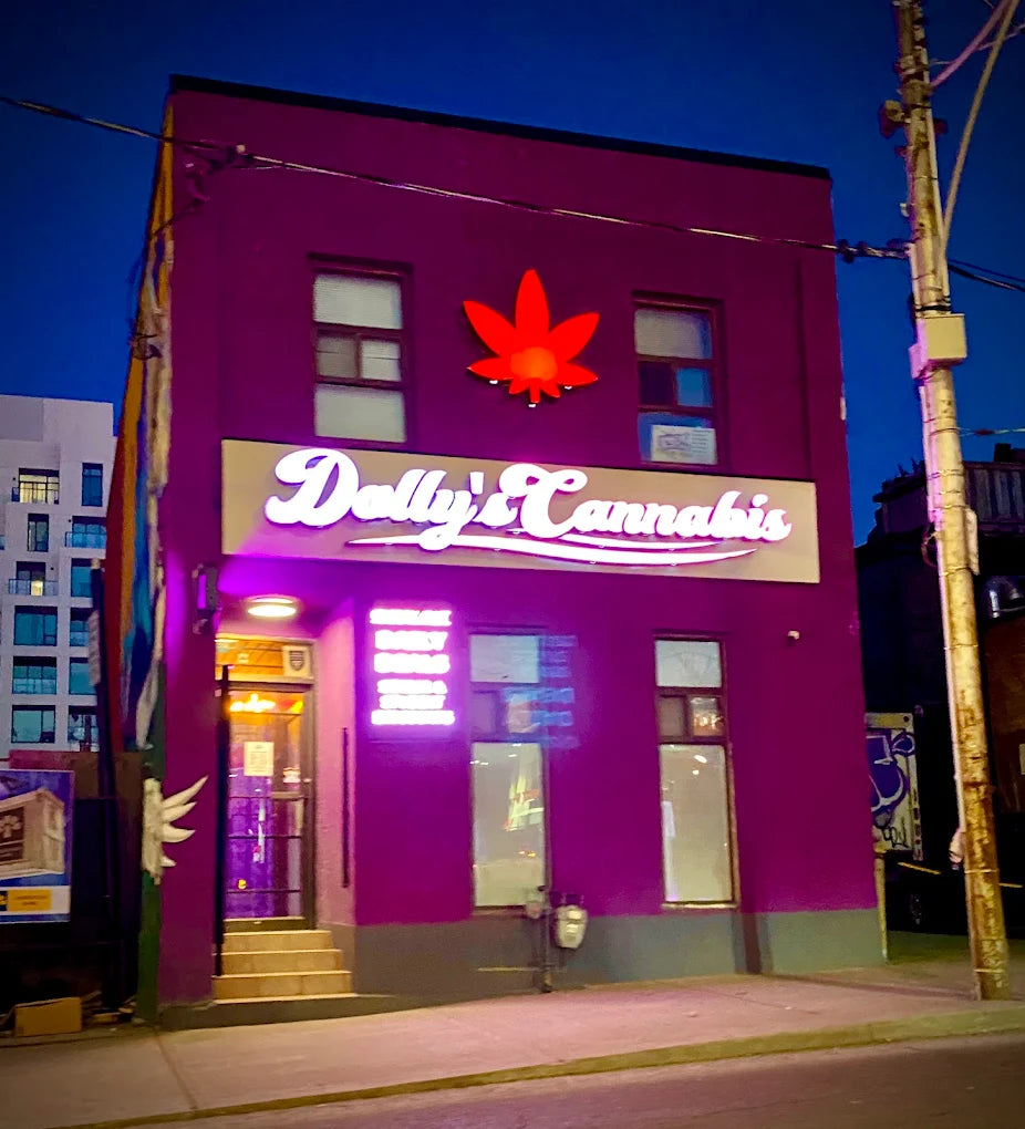 Dolly's Cannabis — 1105 Bathurst Street, Toronto. The origin point of LOT T.O Therapeutics.
